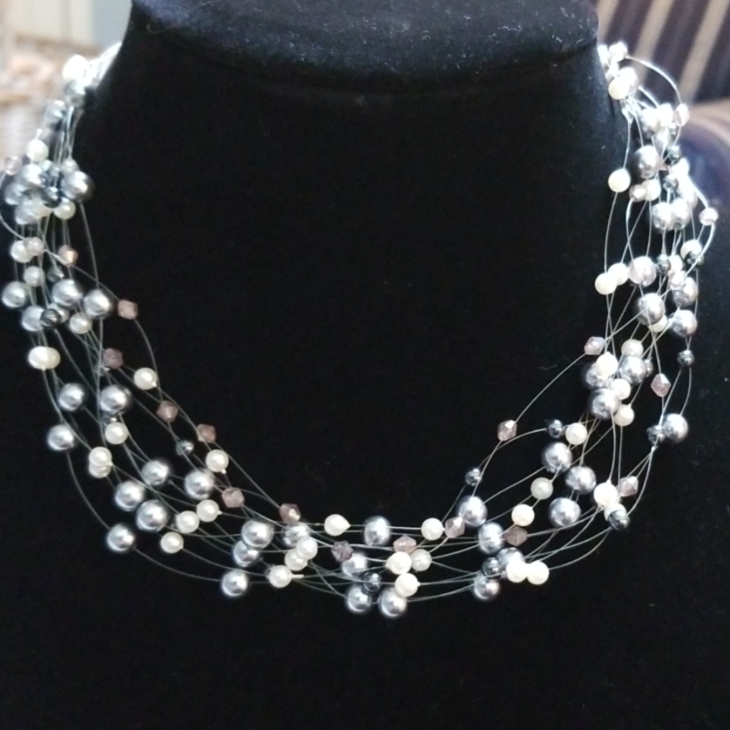 Kissaka 12 Strand Pearl Necklace